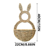 Easter Bunny Wall Hanging, Hand Woven Wicker Hanging Planter, Decorative Storage V1370-AZ4-24826