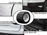 4 RollsD Carbon Fibre Tape for Car Door Sill, Anti-Collision Waterproof Protector Sticker, Black, V1189-LC-QP-00638