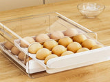 Stackable Storage Container Holder, for Refrigerator. Smooth Slide-out Drawers. BPA-free Kitchen V1369-AZ3-W-09990