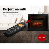 Devanti Electric Fireplace Fire Heater 2000W Black EFL-B-2000-FRAME-BK