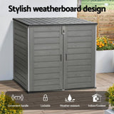 Gardeon Outdoor Storage Box 1170L Container Lockable Cabinet Tool Organizer Shed Grey OSB-1170L-GE
