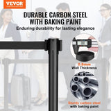 Crowd Control Stanchions, 2-Pack Crowd Control Barriers, Carbon Steel Baking Painted Stanchion Queue V952-ZGGLZHSTZX2J6KF5TV0