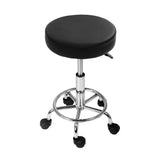 Artiss 2x Salon Stool Round Swivel Chair Black SALON-B-RD-BKX2