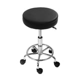 Artiss Salon Stool Round Swivel Chair Black SALON-B-RD-BK