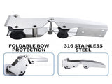Foldable Boat Anchor Roller with Dual Rollers for Marine Bow Applications, Corrosion Resistant V1341-ZY-WQ86J9C4-SILVER