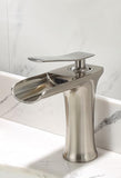 Basin Hot and Cold Water Faucet Waterfall Spout, Antique Brushed Finish, Short Model, Vintage V1107-113-76625-BLA-135MM