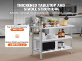 Stainless Steel Food Prep Table, 18 x 36 x 34 Inch Commercial Kitchen Worktable, with 2 Adjustable V952-CFBXGGZTSCGZKRMMXV0