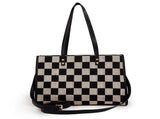 Black and gray color-matched tote bag large capacity, can be carried by hand or cross-body, V1106-HEBB-003