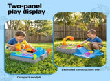 Keezi 2-in-1 Kids Sandpit Water Table Working Excavator Digger Sensory Play Toys SAND-PLS-EVT-GY