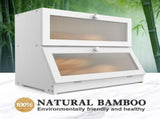 CARLA HOME Double Layer Bamboo Bread Box for Kitchen Counter - Large Capacity Bread Storage V178-36198