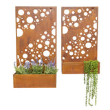 Set 2 Nested Floor/Wall 'Circles' Planters 95cm, 80cm V637-48107PLN
