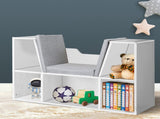 Levede Kids Bookcase Toys Box Shelf White TB1019-WH