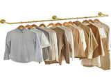 Vintage Iron Clothes Rail Gold Wall Mounted Garment Rack V178-66776