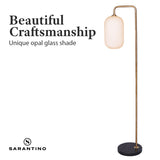 Sarantino Metal Floor Lamp With Opal Glass Shade LMP-MLM-9052