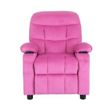 Keezi Kids Recliner Chair Pink Velvet Sofa Lounge Couch Children Charis Armchair KID-RECLINER-SIDE-PK