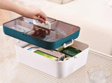 Medicine Storage Box, Portable Medicine Cabinet Organiser With Lids, Multipurpose Medical Box, Empty V1366-AZ2-W-12574