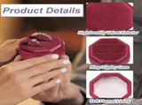 3 Slots Vintage Velvet Ring Boxes, 2 Pack Octagonal Elegant His and Her Wedding Jewelry Organizer V1259-DP01-A-5266