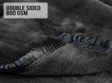 Laura Hill 800-GSM Mink Blanket Queen Size Double-Sided Soft Plush Bed Faux Throw Rug Black MNKHV-BK