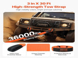 Heavy Duty Tow Strap Recovery Kit 76.2 mm x 9.1 m Tree Saver Winch Strap, Triple V952-DZDL30FT3INJ8YCJE001V0