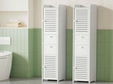 Artiss 2X Bathroom Toilet Storage Cabinet Laundry Tallboy Cupboard FUR-V-BATH-118-WHX2