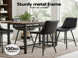 Artiss 4x Bar Stools Kitchen Dining Chair Counter Stool Diamond PU Leather Black BA-K-799-BKX4