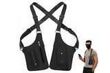 Outdoor Double Shoulder Armpit Bag with Multiple Pockets - Black V1308-DSZKI-53-2