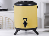 SOGA 12L Stainless Steel Insulated Milk Tea Barrel Hot and Cold Beverage Dispenser Container with VICDISPENSER12LYEL