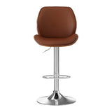 Artiss 2X Bar Stools Bentwood Adjustable Kitchen Counter Chair Leather Brown BA-TW-1209-BRX2