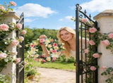 Spring Flower Wreath, Large Round Door Decoration, Versatile Indoor and Outdoor Decor, Perfect for V1192-AZ-W-24272