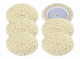 6 PCS Wool Buffing Polishing Pads - 7 Inch Natural Wool Cutting Pads with Hook and Loop Backing V1366-AZ2-W-14399