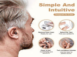 Rechargeable Behind-the-Ear Hearing Aids with Charging Case & LCD Display Compact Sound Amplifier V1107-CS-BCYS802