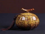 Ceramic Storage Jar with Airtight Lid, Vintage Sealed Canister for Tea Coffee Spices, Yellow, V1237-ZY-924-263