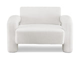 Artiss Armchair Accent Chair Lounge Sofa Couch Curved Seat Boucle White UPHO-E-ARM-03-TED-WH