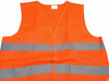 10x Hi Vis Safety VEST Reflective Tape Workwear Orange ONE SIZE Night & Day BULK V563-HIVISVEST-ORANGE-10PK