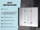 3 Fold Black Folding Bath Shower Screen Door Panel 1300mm x 1400mm V63-831511