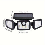 74 LED Solar Motion Sensor Light, 3 Brightness Modes Outdoor Wall Light, Suitable for Front Door, V1106-TYNZM001