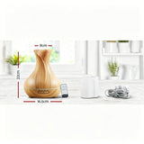 Light Wood Aroma Diffuser 400 ml, Ultrasonic Aromatherapy Humidifier V1188-MS-617-067