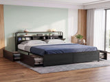 Artiss King Metal Bed Frame 4 Drawers Hidden Storage Headboard HEDY MBED-D-HEDY-K-BK-ABC
