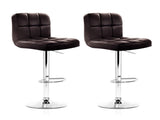 Artiss 2x Bar Stools Leather Gas Lift Brown BA-TW-NEW1055-CHOCX2