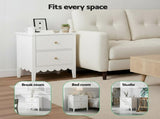 Artiss Bedside Table 2 Drawers Bedroom Storage Nightstand White FURNI-G-BS-01-WH