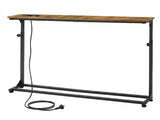Levede Narrow Sofa Table Power Ports Behind Console Side Adjustable Living Room NI1093-BR-AU