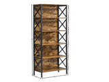 6 Tier Tall Bookshelf, Rustic Brown V1127-AU-CS03-BRN