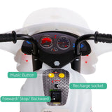 Rigo Kids Electric Ride On Police Motorcycle Motorbike 6V Battery White RCAR-MBIKE-WH