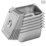 SOGA 6X Gastronorm GN Pan Full Size 1/2 GN Pan 20cm Deep Stainless Steel Tray With Lid GP5412WLIDX6