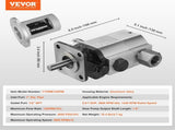 Hydraulic Wood Log Splitter Pump Kit, 13 GPM, 2 Stage 4000 PSI Aluminum Hydraulic Gear Pump, with V952-YYPMB13GPM30I45SJV0