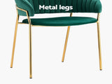 Artiss Dining Chairs Set of 4 Velvet Hollow Armchair Green DINING-B-C04-VEL-GNX4