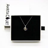 Gift Box - Aroma Necklace White Gold - Planet Lunar Lavender Purify Oil Blend V760-GBAJ - 5