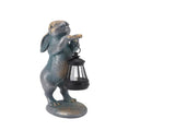 Bunny Figurine with Solar Lantern Resin Bunny Statue Light Auto Light Sensing for Outdoor Garden V1294-YM0901-3111250023611