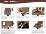 Recliner Covers, Stretch Reclining Chair Covers, Recliner Sofa Slipcovers Stripe Jacquard Recliner V1258-DP02-C-1276