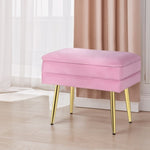 Artiss Ottoman Storage Foot Stool Vanity Velvet Pink FS-B-ST02-VEL-PK